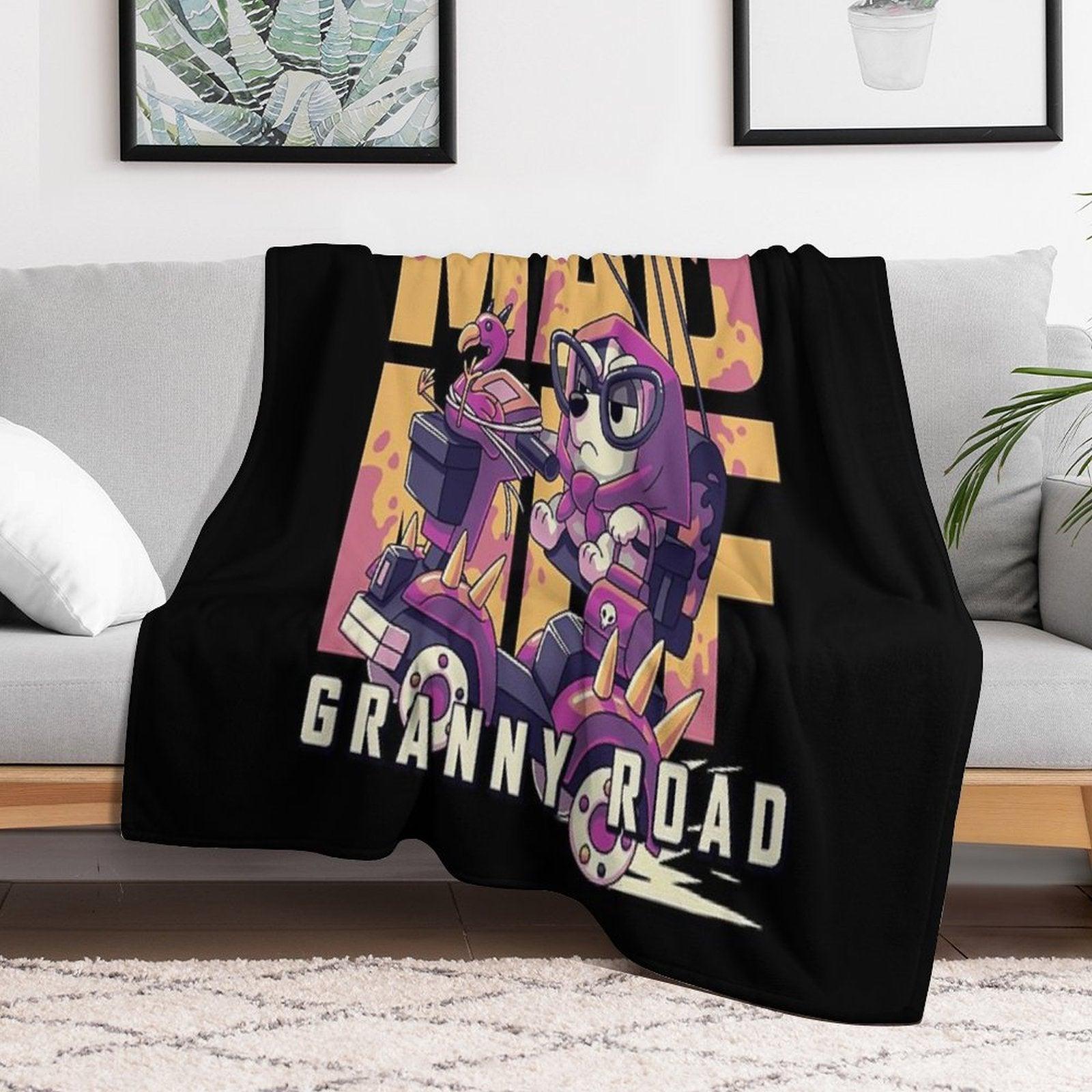 Mad Muf Granny Road  Muffin Heeler, Aussie Dog, Bingo, Bandit, Chilli Throw Blanket