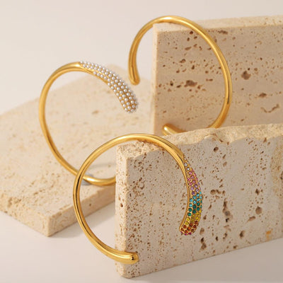 Colorful zirconium full diamond high-end fashion stainless steel casting bracelet bracelet bracelet accessories
