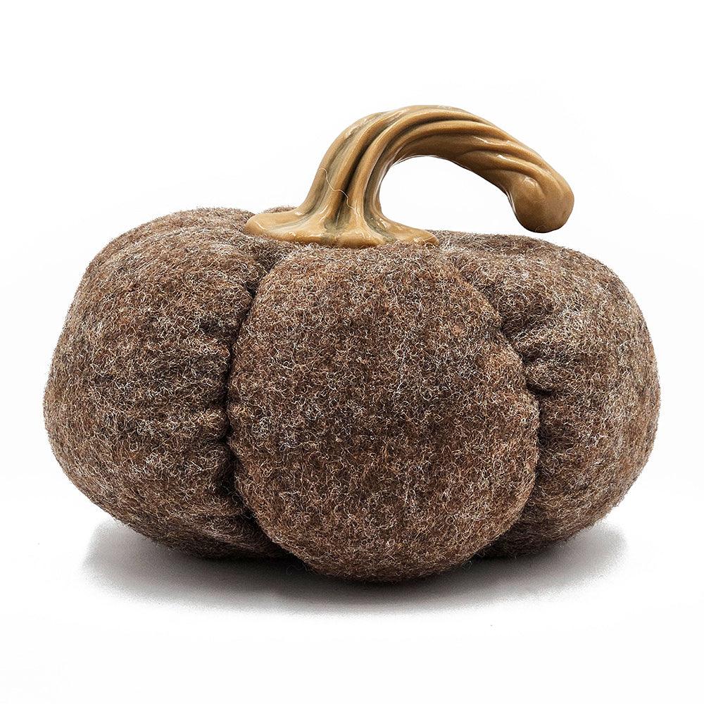 Set of 3 Fall Harvest Table Décor Brown Fabric Decorative Pumpkins