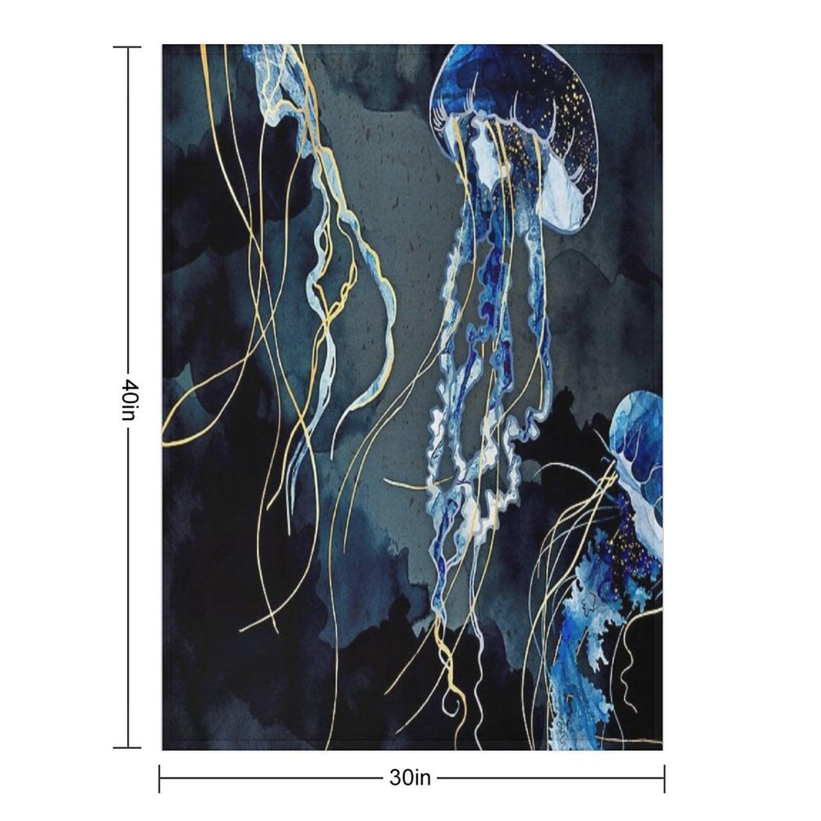 Metallic Ocean III Throw Blanket
