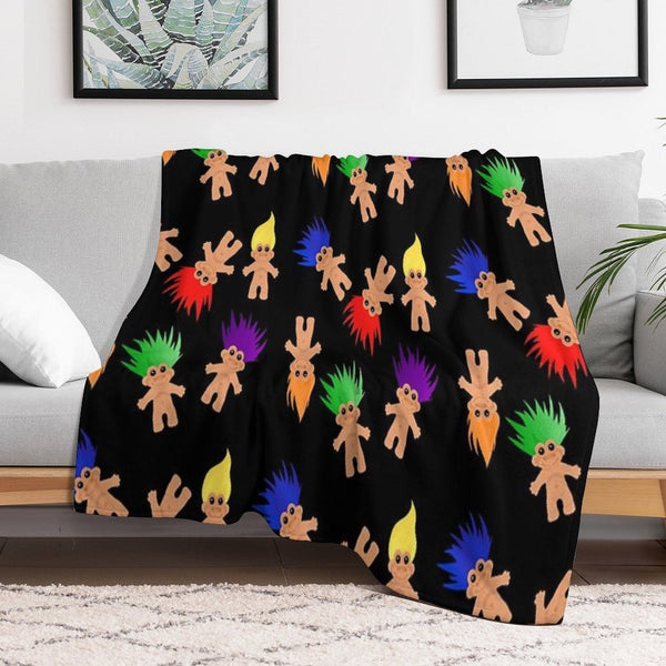 Troll Dolls Pattern Velvety-soft Throw Blanket