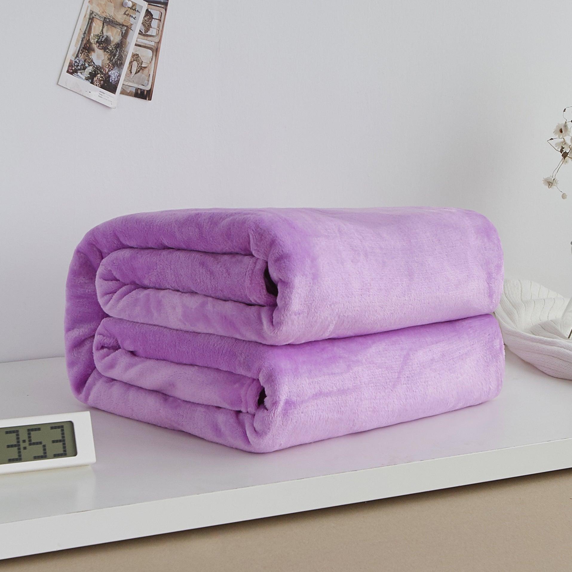 Thick blanket, solid color blanket, single-layer nap, coral fleece blanket, winter flannel blanket