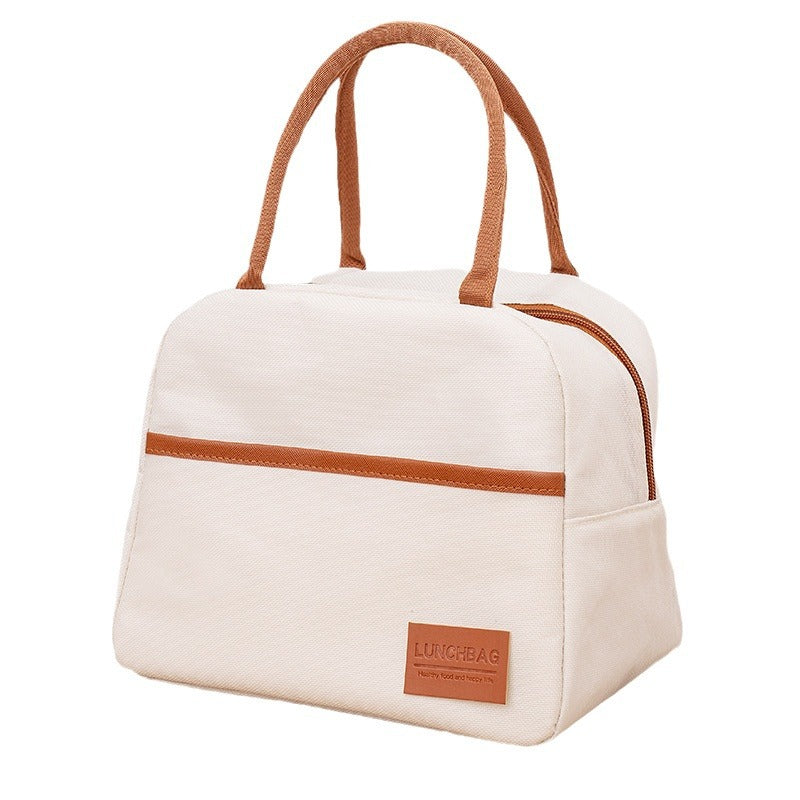 Simple style trendy thick waterproof lunch bag insulation fresh portable Oxford cloth lunch bag storage picnic bag