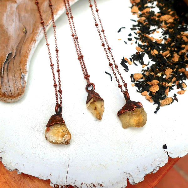 Copper Citrine Necklace - A Talisman of Abundant Joy | By Blackbird & Sage