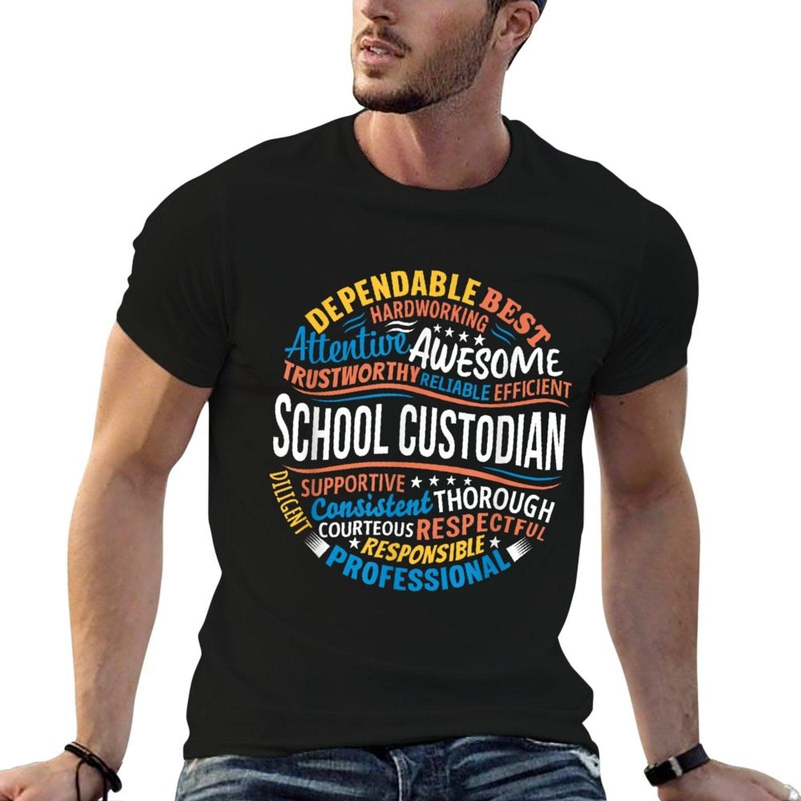 School Custodian Shirts Funny Appreciation Gift T-Shirt