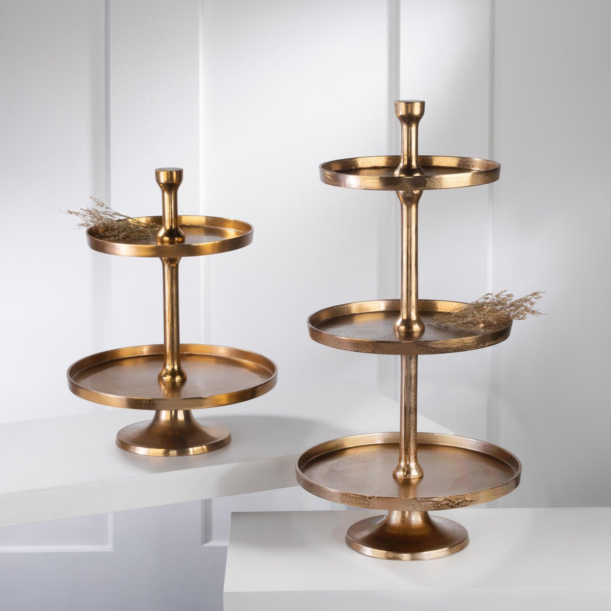 3 Tier Plate Gold Stand - 35