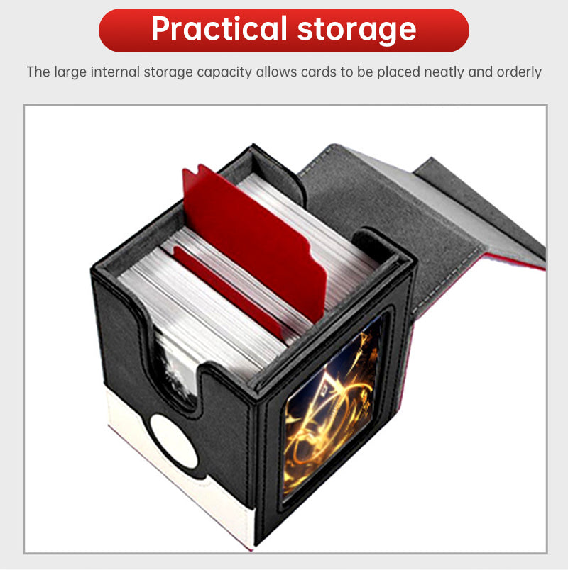 2025 New! Large - capacity Patchwork Windowed Vertical Card Box, 100+ Double - sleeved Cards