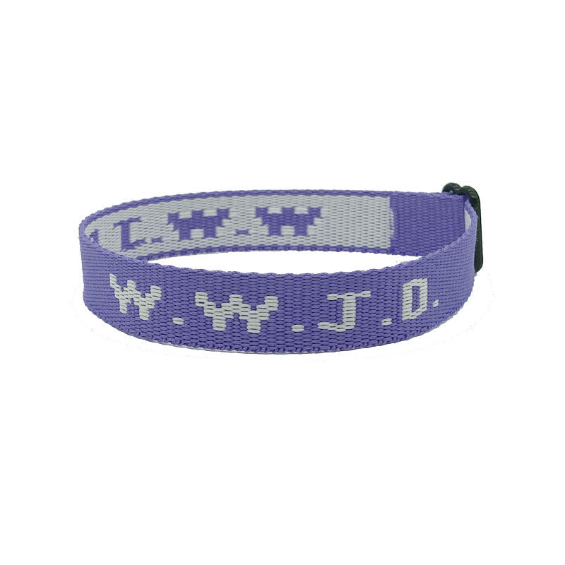 Alphabet Jacquard Printed Wrist Strap Bracelet Strap Unisex WWJD Bracelet Adjustable Bracelet