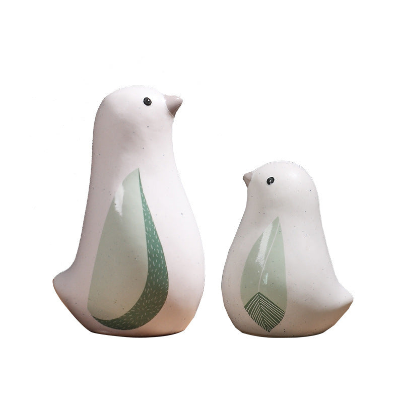 Home decoration small accessories Nordic creative cute ceramic bird ornaments Home living room Wine cabinet Room decoration