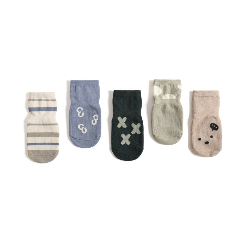 New Baby Floor Socks Combed Cotton Summer Boys And Girls Early Education Cool Toddler Non-Slip Mid-Tube Socks