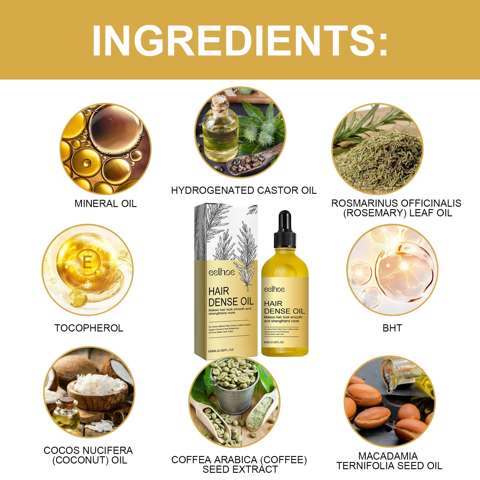 Hair Dense Oil, Scalp Cleaning Care Fluffy Soft Repair Dry Hair Impetuous Solid Hair Dense Hair Essential Oil