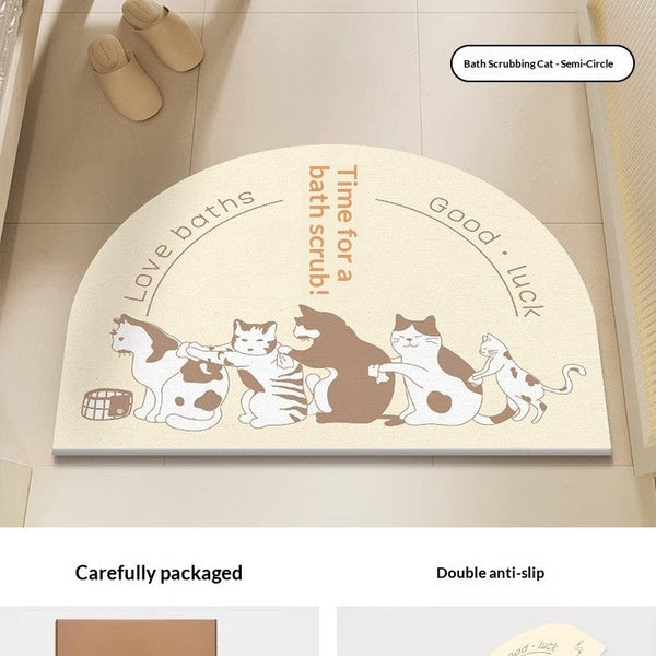 Quick-drying Cartoon Silica Mud Floor Mat