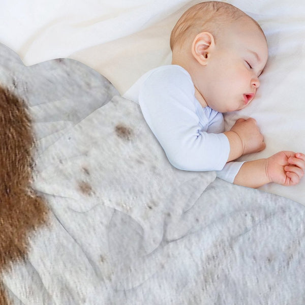 Cow Hide Brown & White All-season Throw Blanket