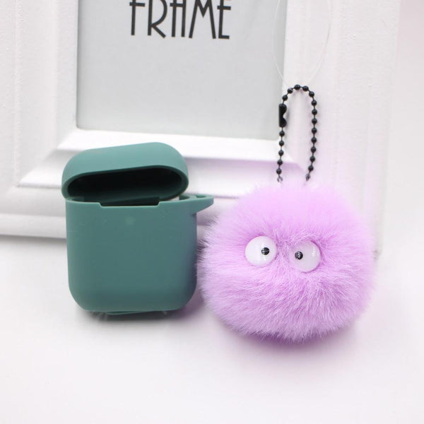 Spirited Away Dust Elf briquettes keychain pendant plush round student bag key pendant gift