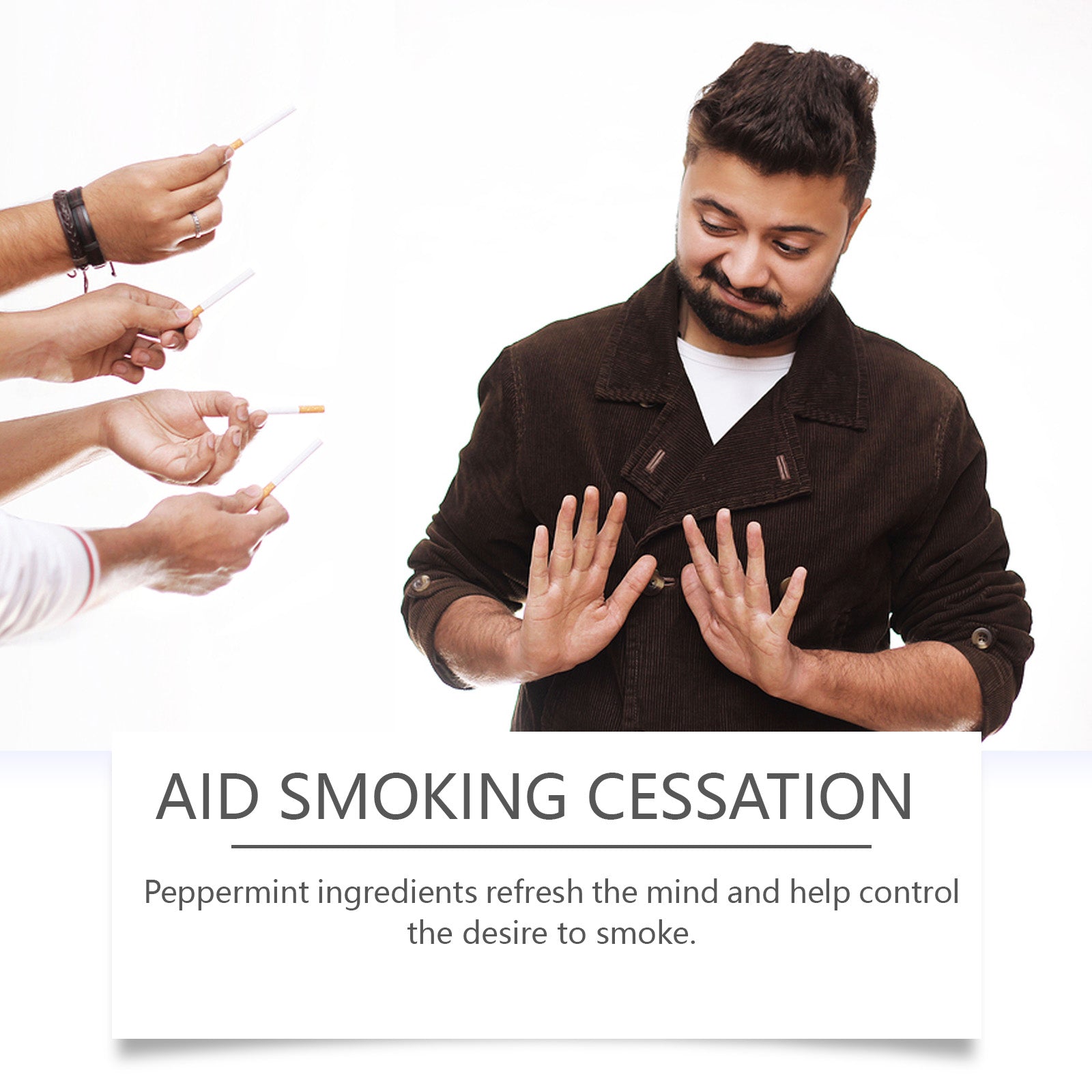 Smoking Cessation Suppressant Inhaler Vitality Energizing Essential Oil Inhaler Cooling Oil Double Hole Inhaler Aids Smoking Cessation Portable Smoking Control Care Inhaler