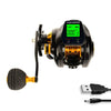 7.2:1 Digital Fishing Baitcasting Reel With Accurate Line Counter Large Display Bite Alarm Counting or Carbon Sea Fishing Rod - Left Hand