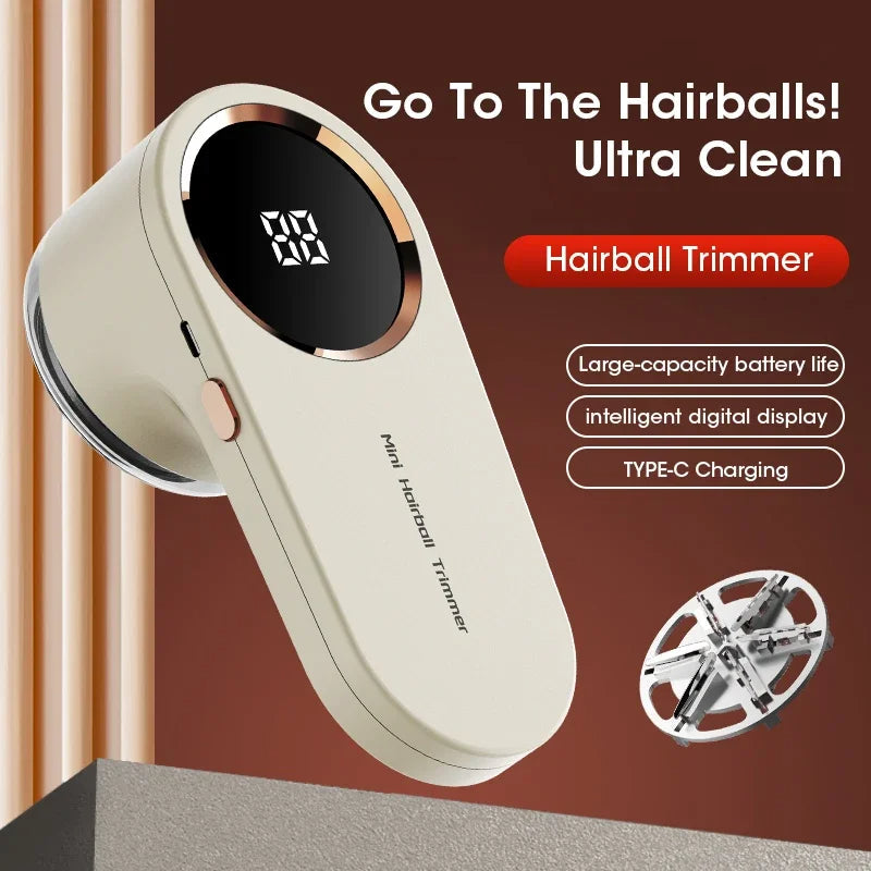 Electric Hairball Trimmer LED Digital Display Fabric Lint Remover USB Charging Portable Professional Lint Remover Household