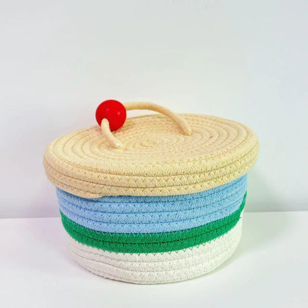 Home Cotton Weaving Storage Basket Ins Wind Vegetable Toy Storage Basket Living Room Miscellaneous Display Underwear Storage Basket