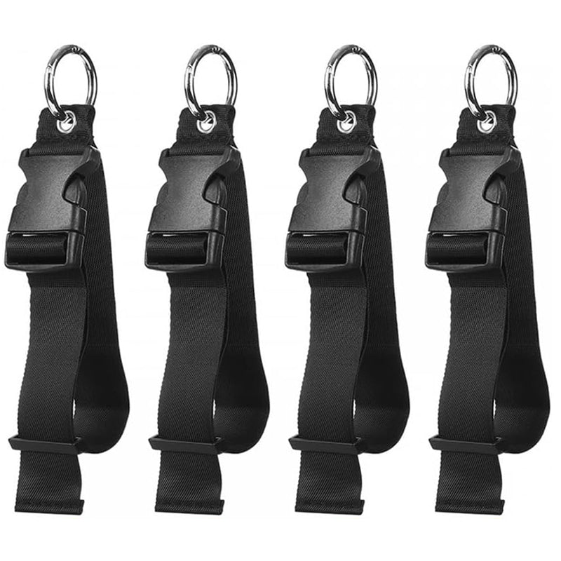 Portable Black Nylon Anti-Theft Luggage Strap, Bag Clip for Multi-Tool, Camping & Hiking