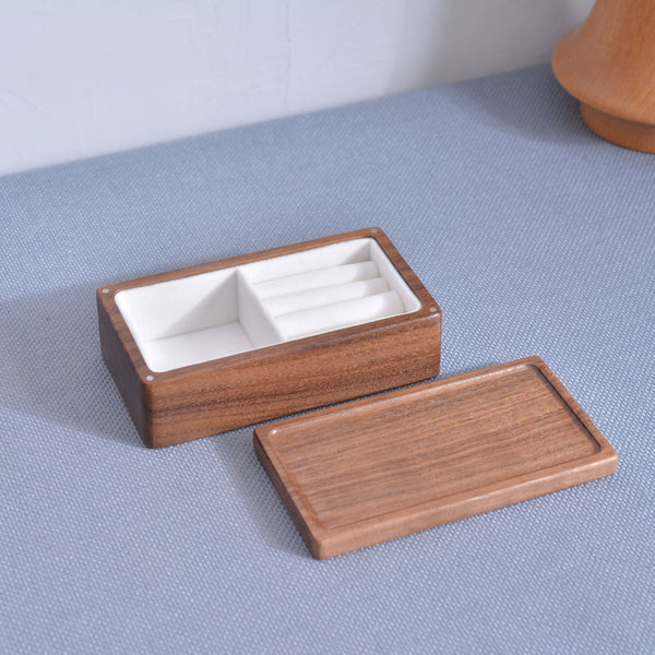 Simple multi grid solid wood jewelry box earrings necklaces rings jewelry storage box wooden jewelry box