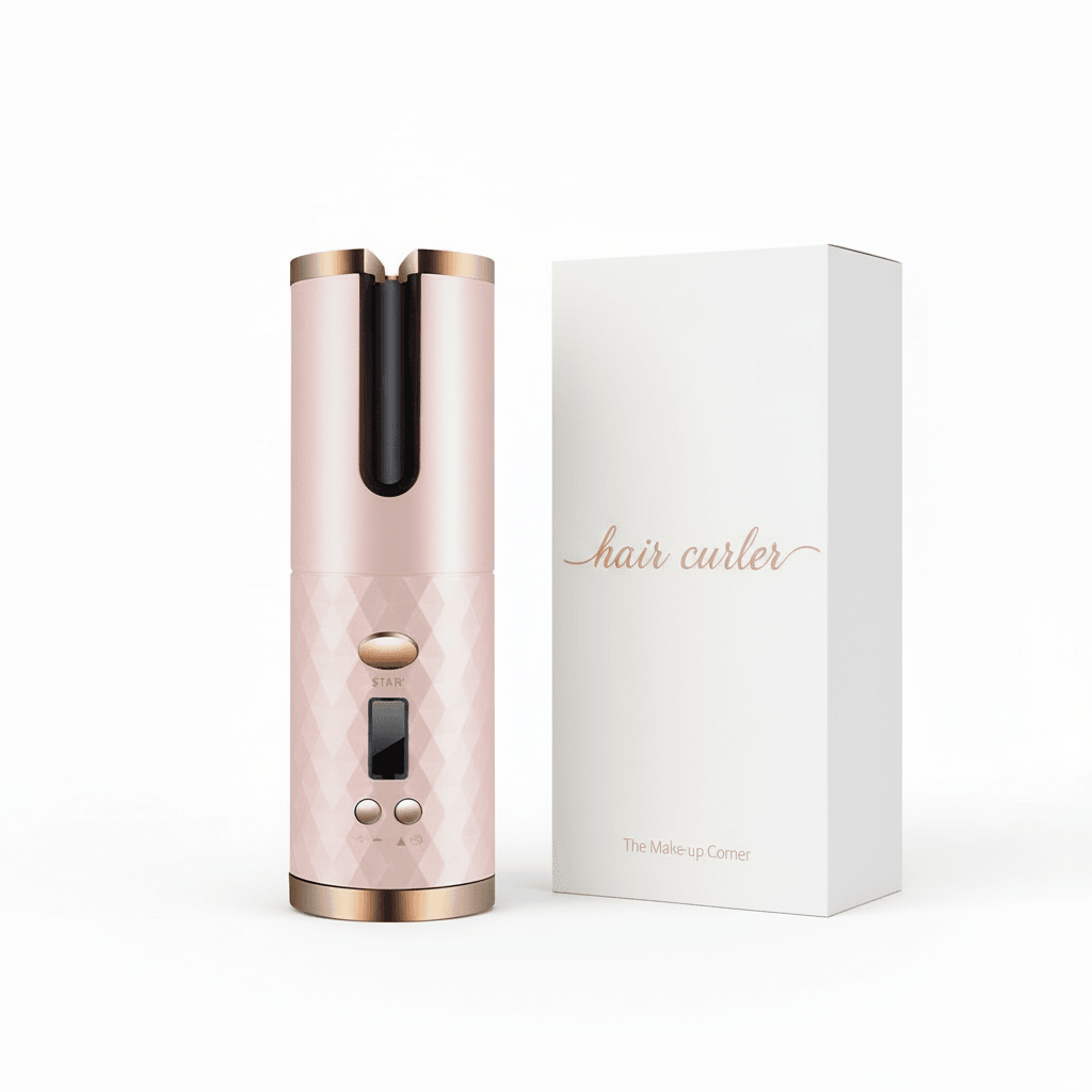 Rechargeable Automatic Hair Curler Women Portable Hair Curling Iron LCD Display Ceramic Curly Rotating Curling Wave Styer