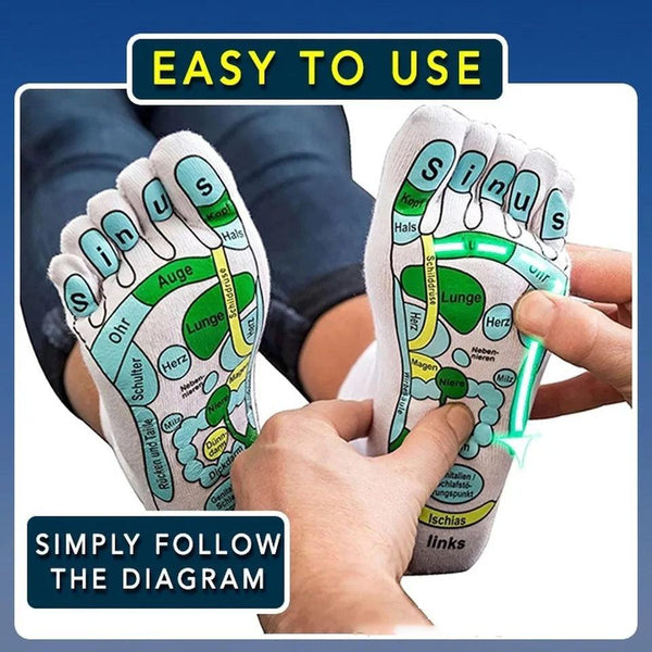 Five Finger Socks Health Care Socks Creative Acupoint Map Foot Massage Socks Cotton Socks
