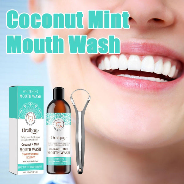 Coconut Mint Mouth Wash, Whitening Teeth Yellow Teeth Stains Tongue Coating Clean Fresh Breath Oral Care