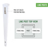 Line Post for White Vinyl Routed Fence Caps Included set of 2 - White + Vinyl