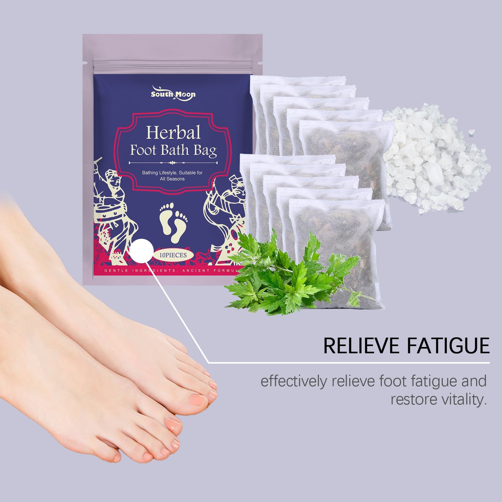 Herbal Foot Bath Pack Wormwood Extract Foot Soak Pack Gentle Foot Bath