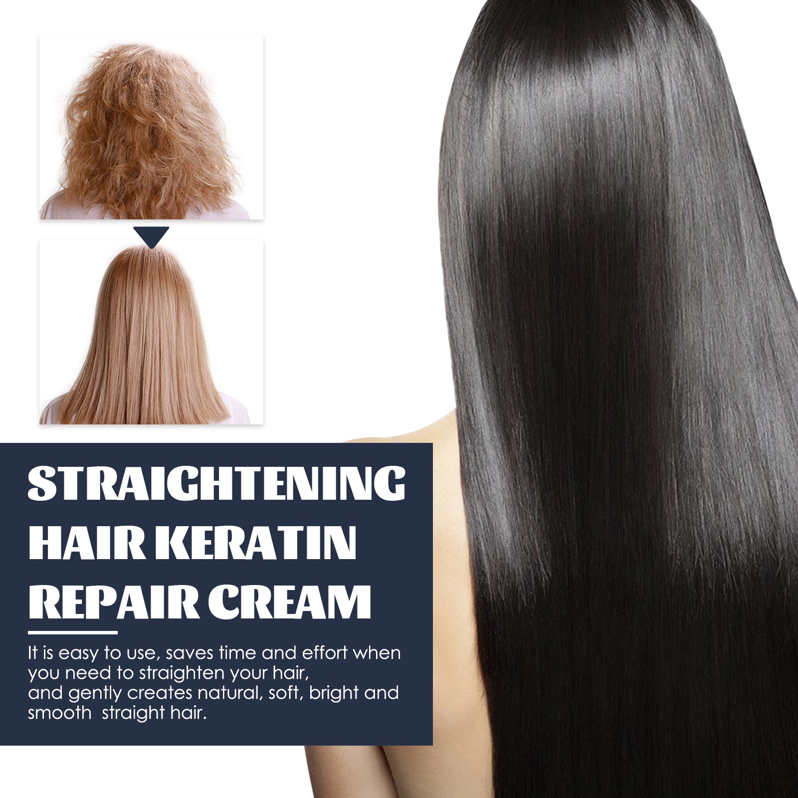 Straightening Hair Keratin Ratin Repair Cream, Repair Silky Hair Care Moisturizing Hair Mask Treatment Cream
