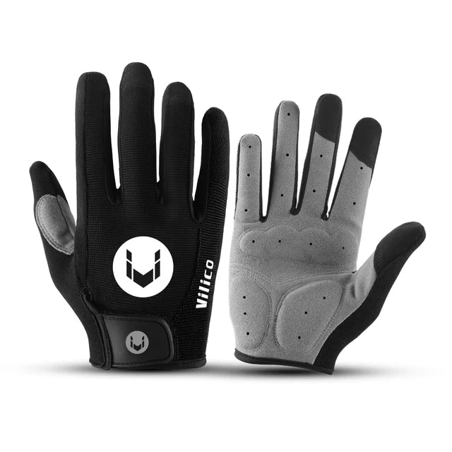 Men and women outdoor cycling windproof and cold proof motorcycle electric bike full finger touch screen anti slip gloves