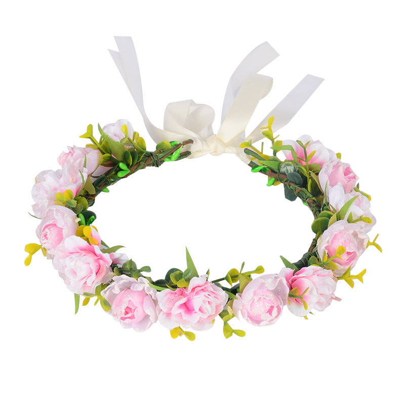 Flower garland super fairy bridal headpiece handmade simulation flower fairy headpiece wedding photography hair accessory