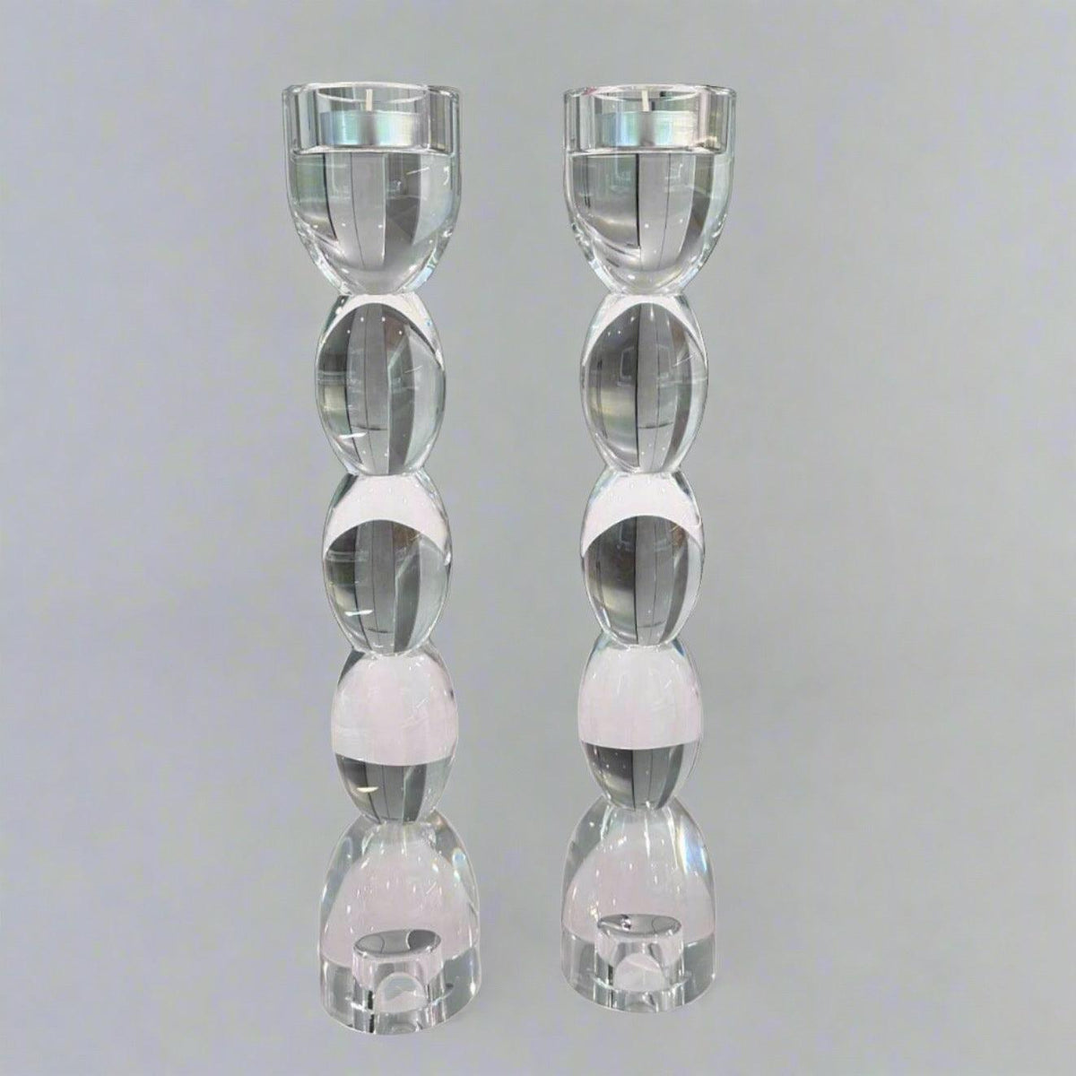 14” Oval Tealight Compatible Candlesticks