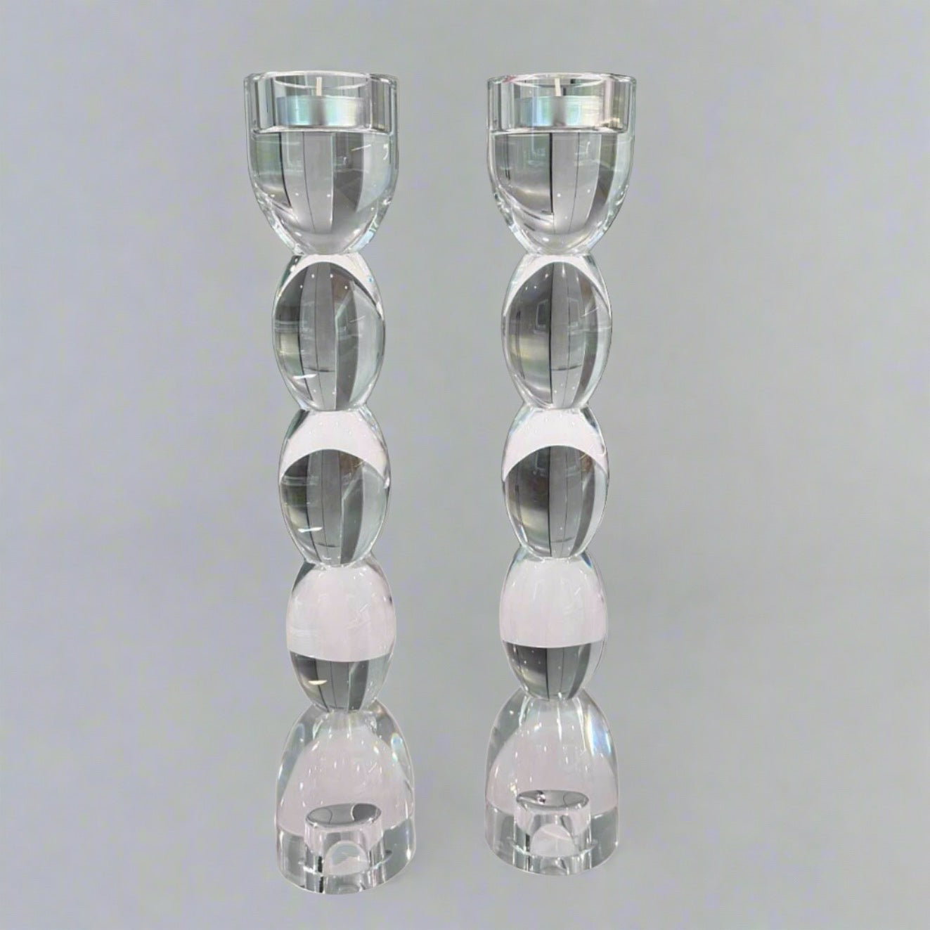 14” Oval Tealight Compatible Candlesticks