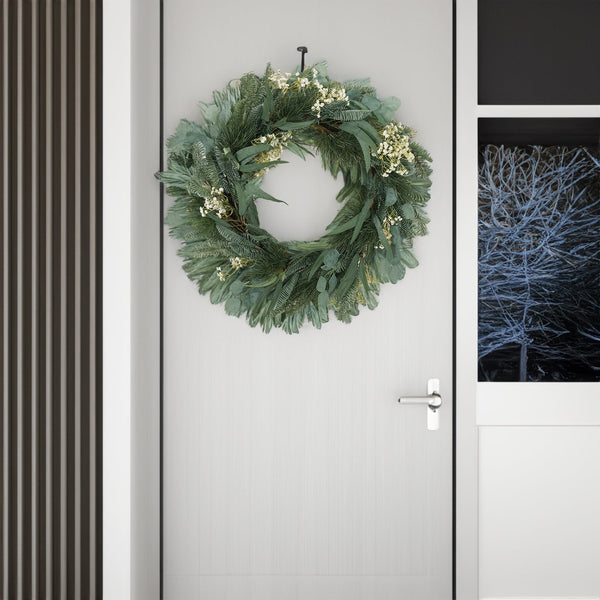 30IN Eucalyptus leaves, pine twigs, stars wreath