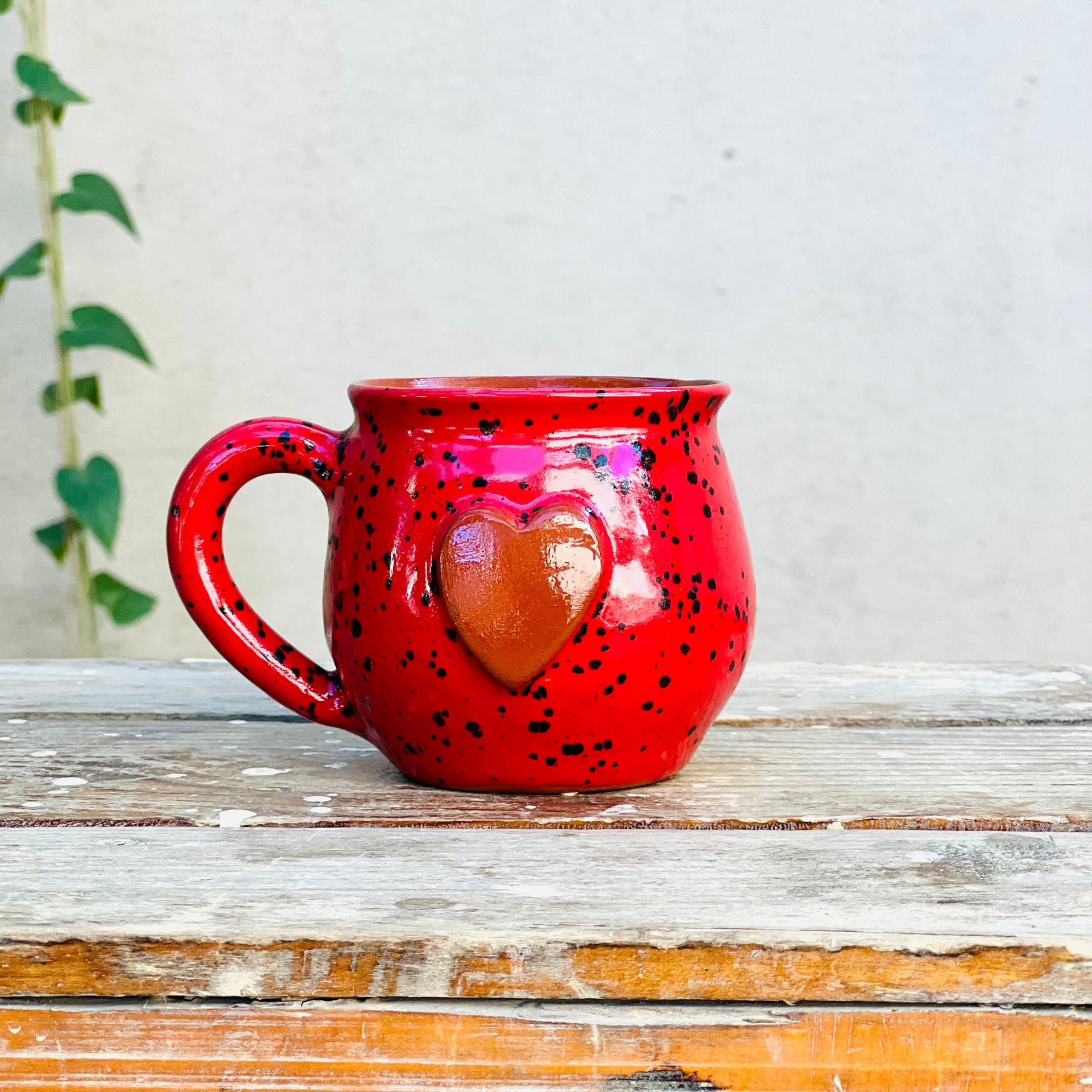 Calliope Heart Mug - Ladybug Red