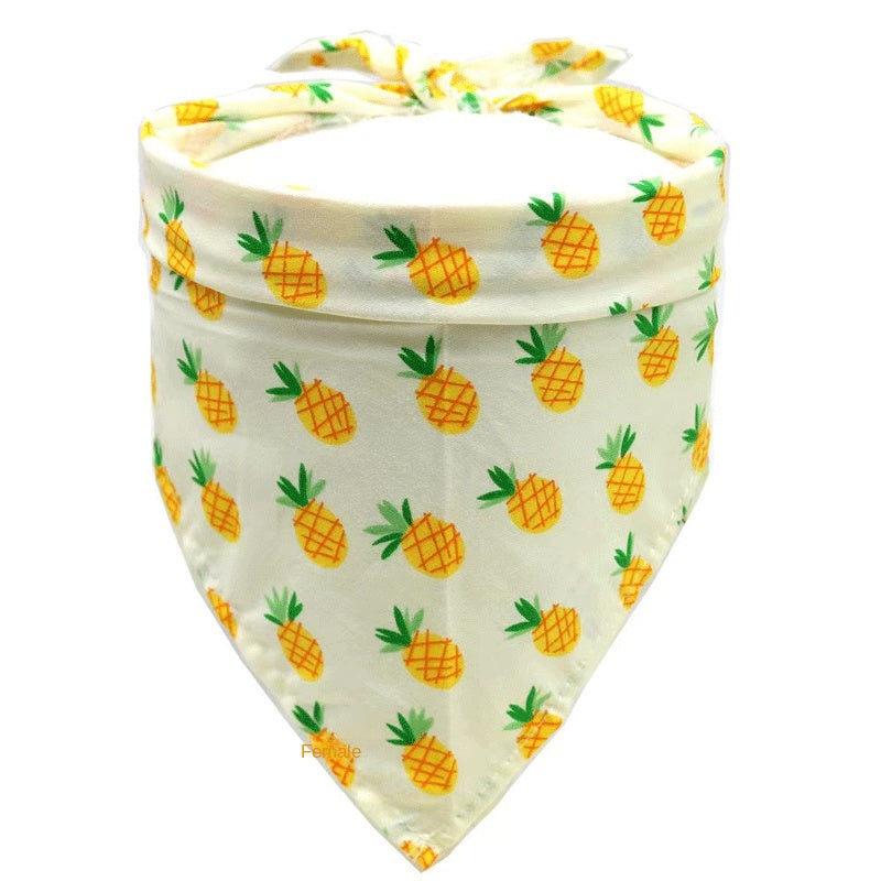 Pet Accessories Summer Pet Drool Towel Fruit Style Pet Scarf Pure Cotton Dog Triangle Scarf