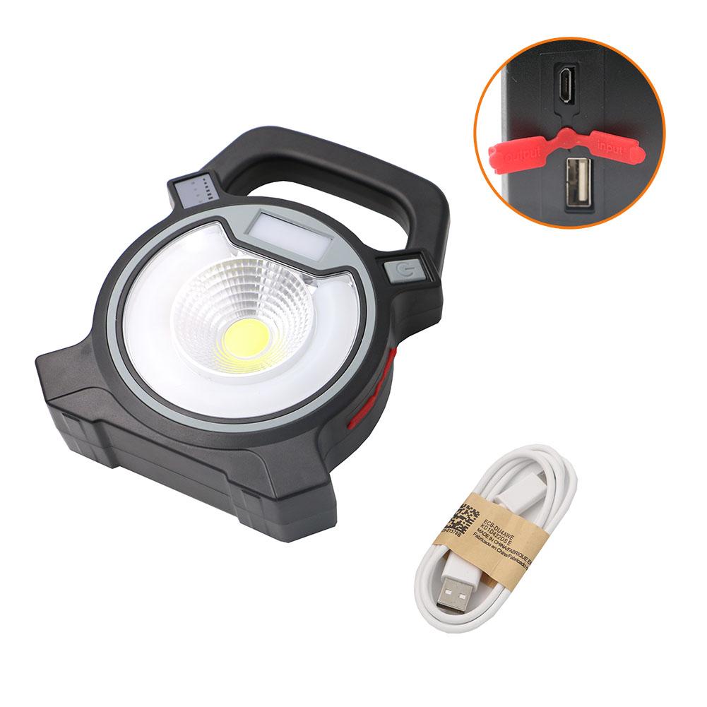 30W COB LED Portable Spotlight Searchlight USB Rechargeable Handheld Work By 18650 Portable Lantern