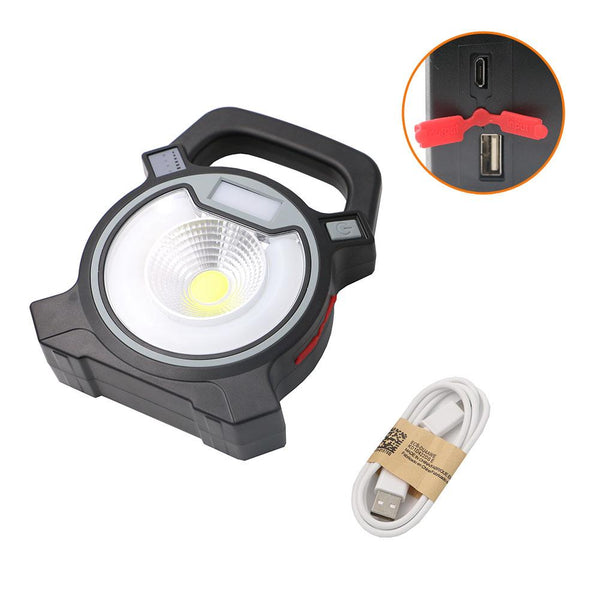 30W COB LED Portable Spotlight Searchlight USB Rechargeable Handheld Work By 18650 Portable Lantern