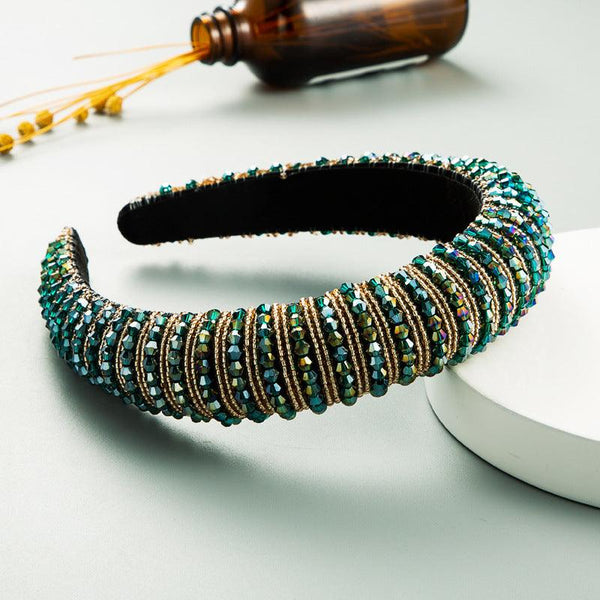 Hair Hoop Hand Woven Beaded Head Hoop Female Baroque Sponge Hair Bundle Korean Style Of The Net Red Face Wash Hair Accessories