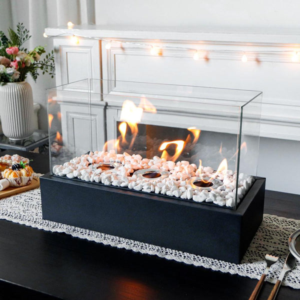 Rectangular three hole alcohol fireplace desktop home real fire heating alcohol lamp outdoor portable stove