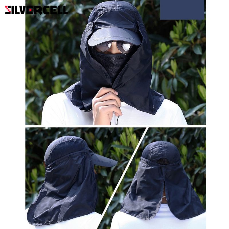 Sun Caps Flap Hats 360 degree Solar UV Protection Sun Hat Summer Men Women Sun Visor Cap Folding Removable Neck Face Mask Head