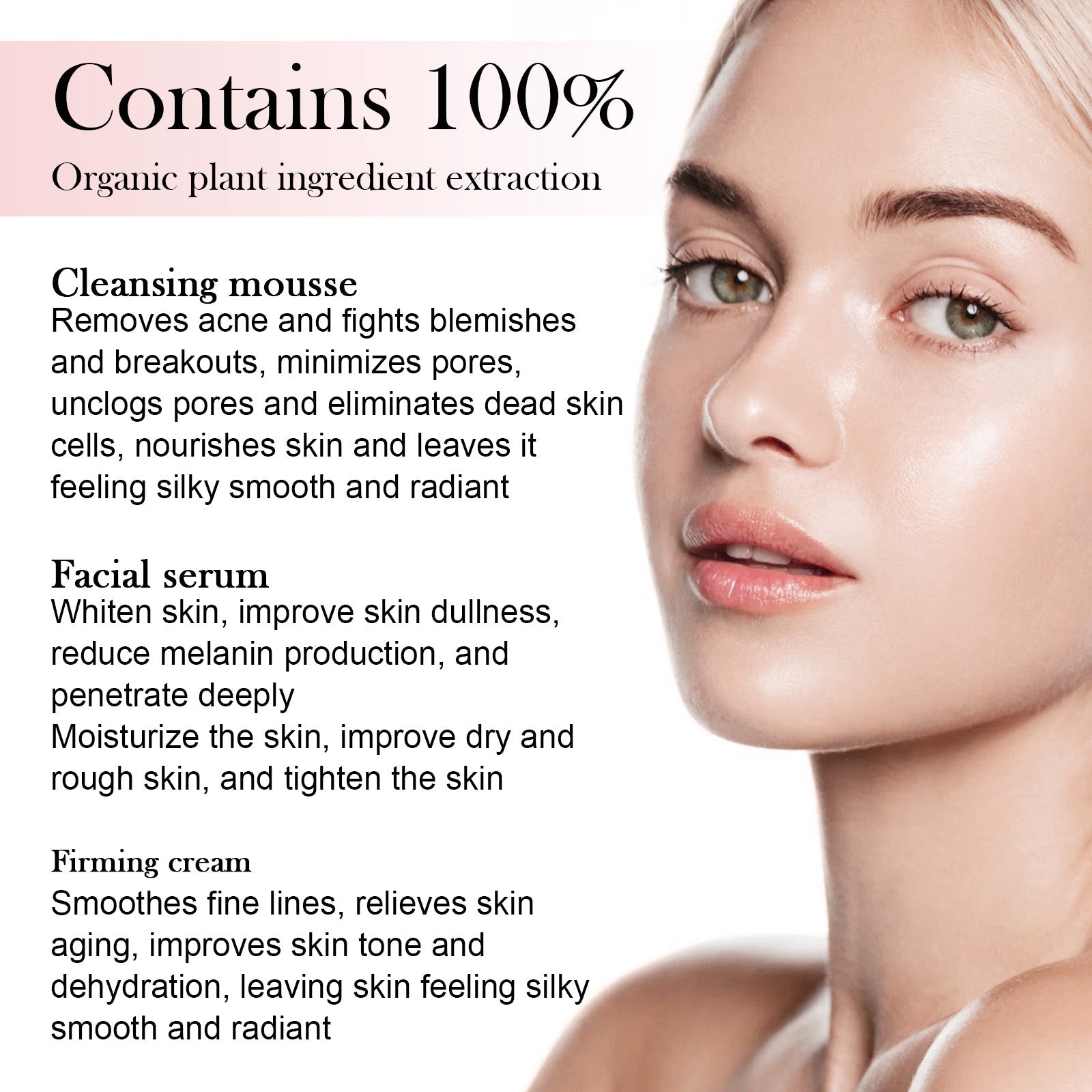 5 In 1 Facial Moisturizer Set, Hydrating And Moisturizing Deep Moisturizing Whitening, Brightening And Firming Skin