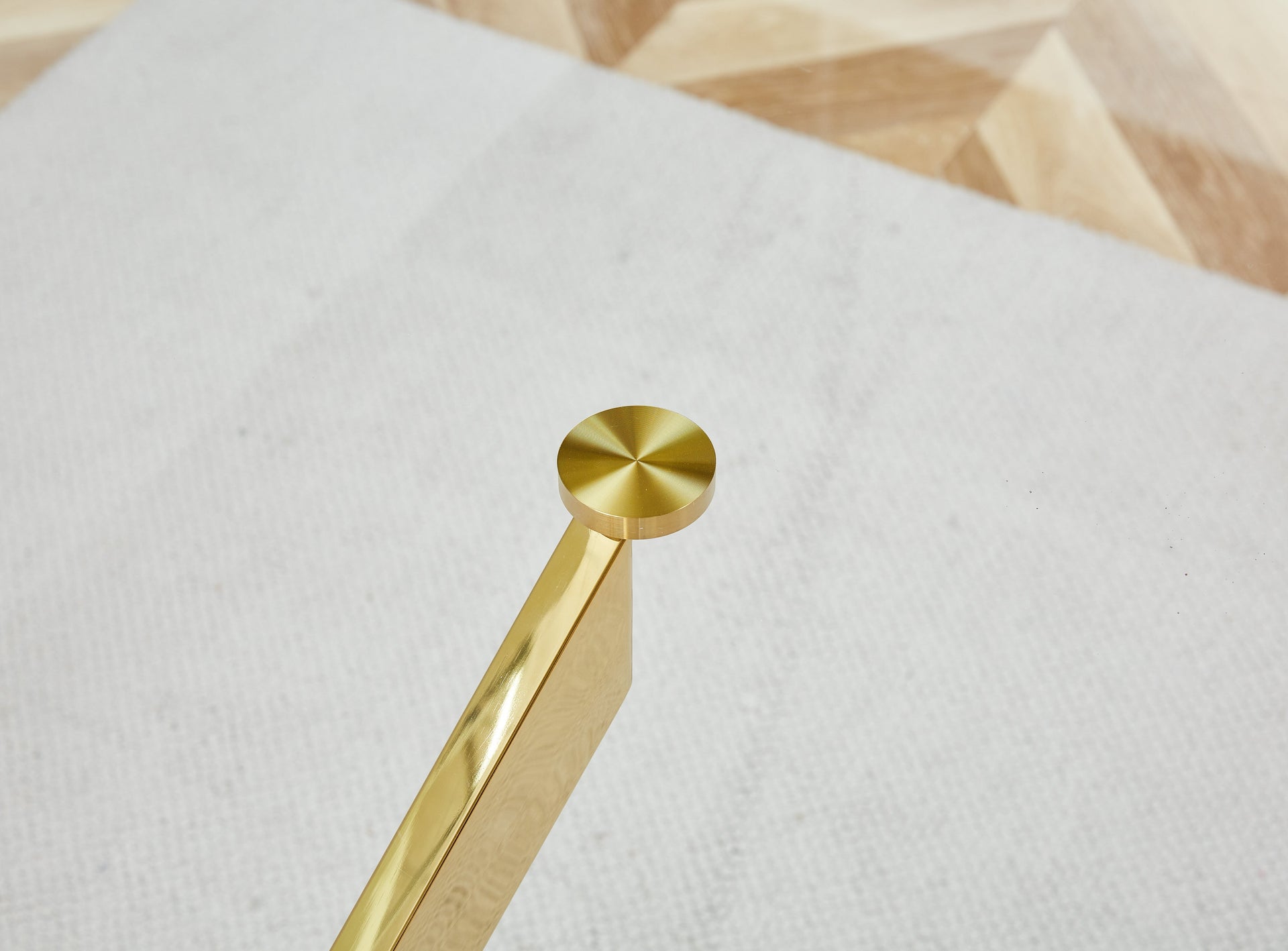 TEMPERED CLEAR GLASS GOLDEN LEG DINNING TABLE 63