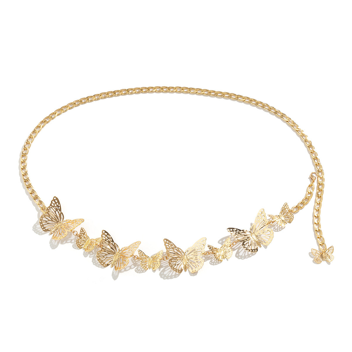 Creative exaggeration metal single-layer pants chain body chain hip-hop punk butterfly tassel waist chain