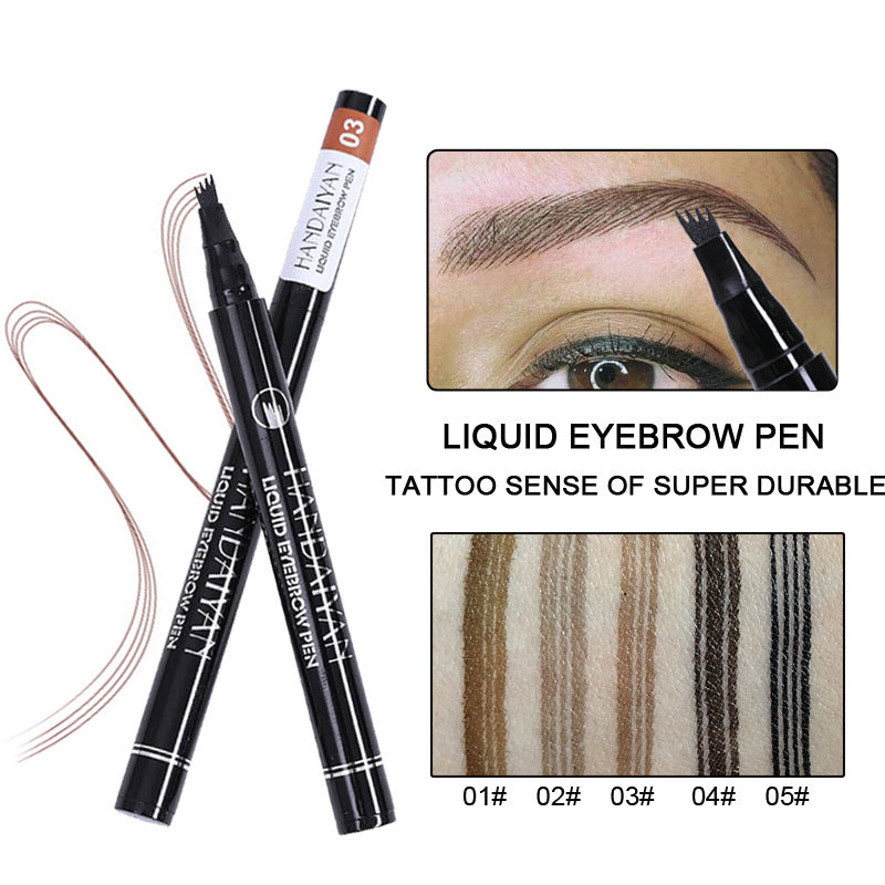 Four Head Eyebrow Pencil Liquid Eyebrow Pencil Very Fine Micro Carving Eyebrow Pencil Waterproof And Durable
