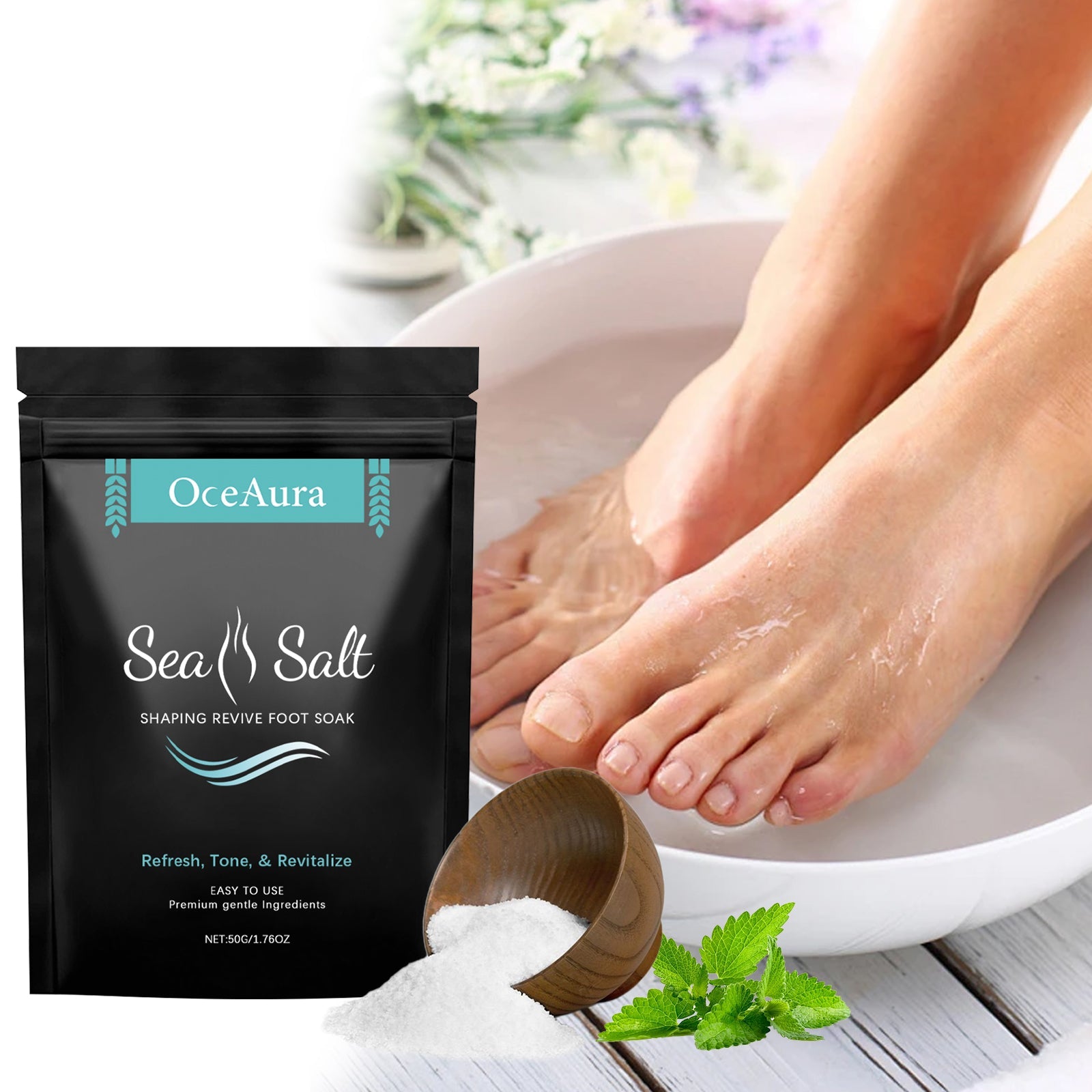 Sea Salt Foot Bath Salt Sea Salt Foot Soak Feet Beauty Body Firming Body Skin Moisturizing Care Foot Bath Salt