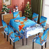 Christmas printed tablecloth, chair cover, waterproof, oil resistant, festive decoration, dining table cloth, chair cover, universal household use - TZ002 / SET