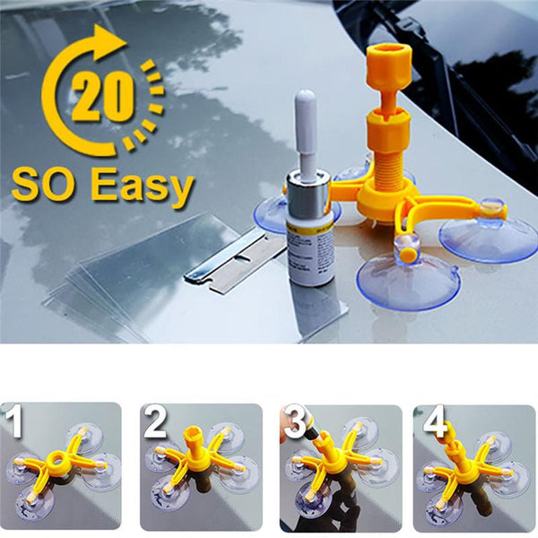 l Car Windshield Repair Tool 1 Set Repair Agent Suction Cup Auto Front Window Repairing Paintless Dent Removal Tools