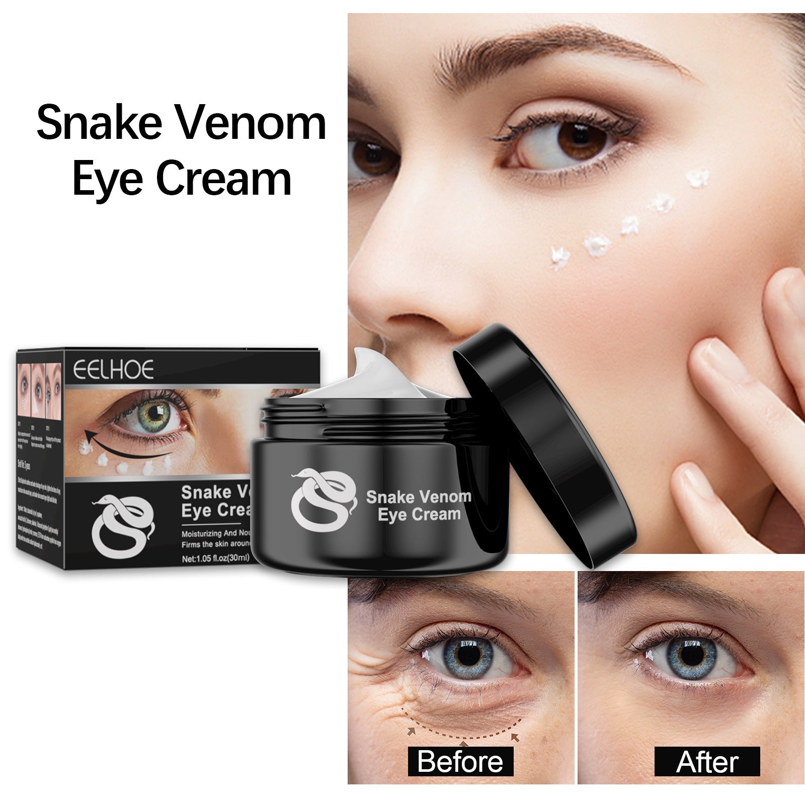 Snake Venom Eye Cream, Firming Eye Bags Hydrating And Reducing Fine Lines Eye Care Eye Cream